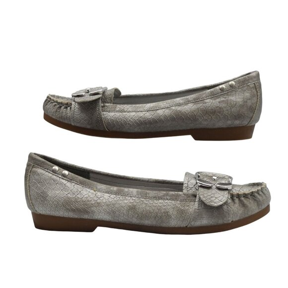 Rampage Loafers Womens 9 Lullaby 2 Silver Snakeskin Pattern Flats - Picture 3 of 7